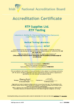 RTP Supplies Ltd t/a RTP Testing - 407MT Cert summary image