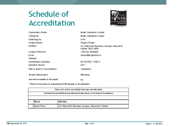 Butler Calibration Limited - 419C summary image