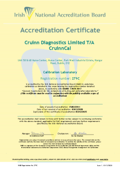 Cruinn Diagnostics Ltd - 279C Cert summary image