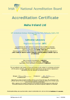 Maha Ireland Ltd - 287C Cert summary image