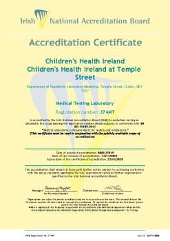 Children's Health Ireland - 374MT Cert summary image