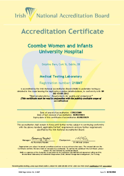 Coombe Women & Infants University Hospital - 218MT Cert summary image