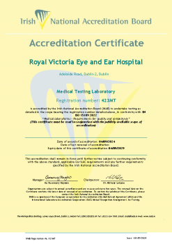 Royal Victoria Eye and Ear Hospital - 423MT Cert summary image