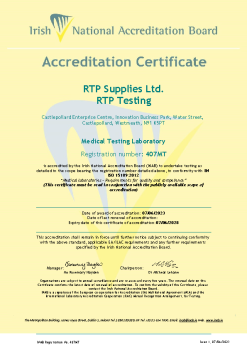 RTP Supplies Ltd t/a RTP Testing - 407MT Cert summary image