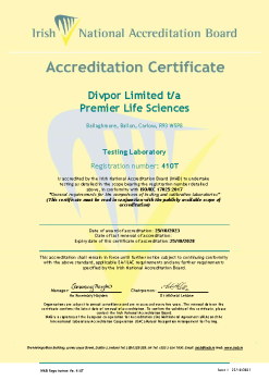 Divpor Limited t/a Premier Life Sciences - 410T Cert summary image