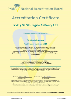Irving Oil Whitegate Refinery Limited - 258T Cert summary image
