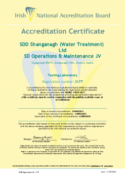 SDD Shanganagh (Water Treatment) Ltd. - 317T Cert  summary image