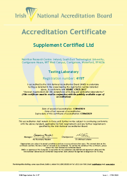 Supplement Certified Ltd - 415T - Cert summary image