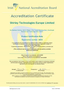 Shirley Technologies Europe Limited 6033 Cert thumbnail