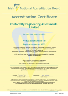 Conformity Engineering Assessments Limited  6035 Cert thumbnail