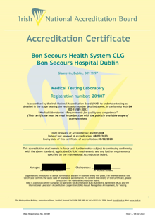 Bon Secours Health System CLG t/a Bon Secours Hospital Dublin  201MT Cert thumbnail
