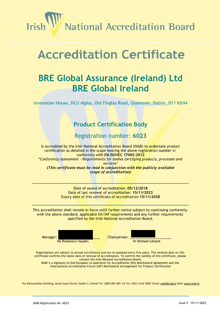 BRE Global Assurance (Ireland) Ltd 6023 Cert thumbnail