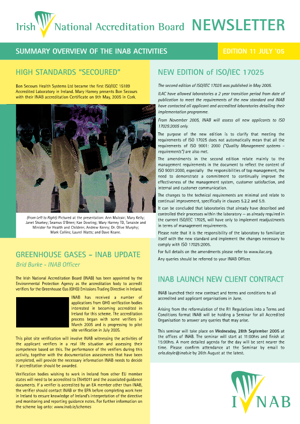 INAB Newsletter July 2005