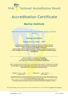 Marine Institute  130T Cert thumbnail