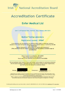 Enfer Medical Ltd  395MT Cert thumbnail