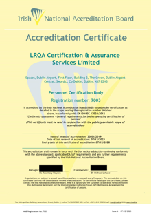LRQA Certification & Assurance Services Limited 7003  Cert thumbnail