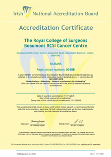 Beaumont RCSI Cancer Centre  001BB Cert thumbnail
