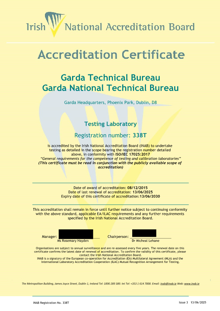 Garda Technical Bureau 338T Cert thumbnail