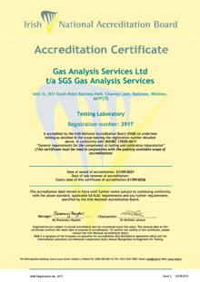 Gas Analysis Services Ltd  391T Cert thumbnail