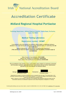 Midland Regional Hospital Portlaoise  203MT Cert thumbnail