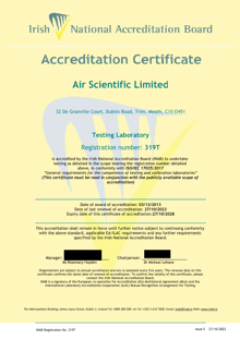 Air Scientific Limited  319T Cert thumbnail