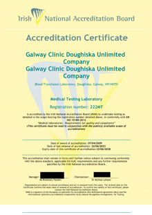 Galway Clinic Doughiska Unlimited  222MT Cert thumbnail