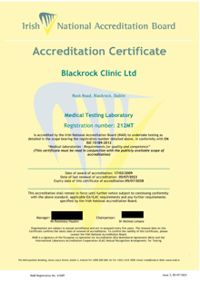 Blackrock Clinic  212MT Cert thumbnail