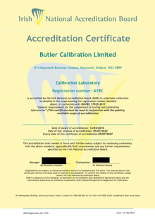 Butler Calibration Limited  419C Cert thumbnail