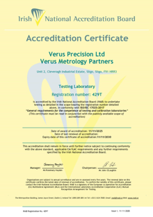 Verus Precision Ltd  429T Cert thumbnail