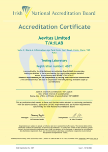 Aevitas Limited 430T Cert thumbnail