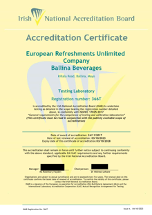 European Refreshments  366T Cert thumbnail