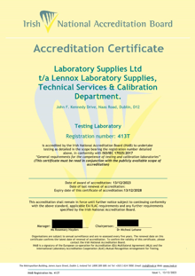 Laboratory Supplies Ltd  413T Cert thumbnail