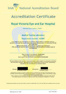 Royal Victoria Eye and Ear Hospital  423MT Cert thumbnail