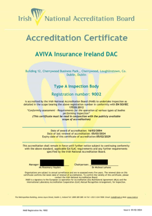 AVIVA Insurance Ireland DAC  9002 Cert thumbnail