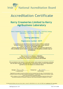 Kerry Creameries Ltd  341T Cert thumbnail