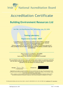 Building Environment Resources Ltd  404T Cert thumbnail