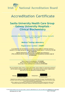 Saolta University Health Care Group Galway University Hospital Clinical Biochemistry 246MT Cert thumbnail