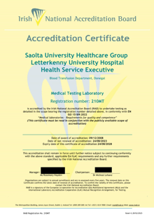 Saolta University Healthcare Group, Letterkenny University Hospital  210MT Cert thumbnail