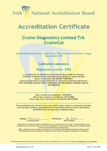 Cruinn Diagnostics Ltd  279C Cert thumbnail
