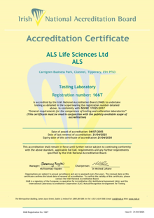 ALS Life Sciences Ltd  166T Cert thumbnail
