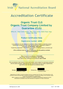 Organic Trust Ltd  6008 Cert thumbnail