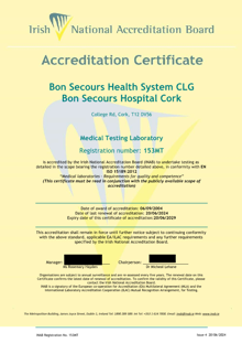Bon Secours Health System CLG t/a Bon Secours Hospital Cork 153MT Cert thumbnail