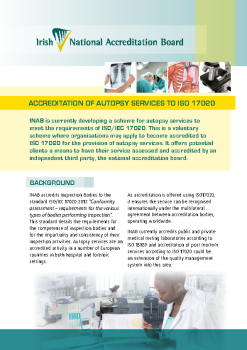 INAB Accreditation of Autopsy services to ISO 17020 summary image